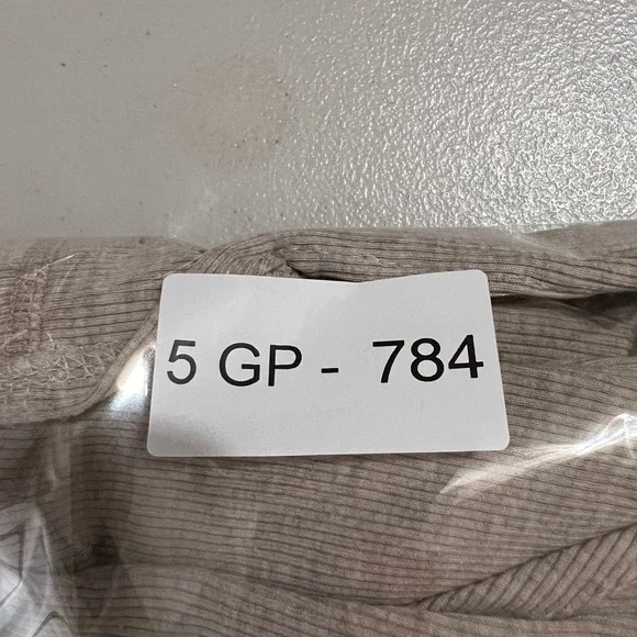 Fighting Eel FE BASICS Wide Leg Palazzo Pants Women's Small Beige Ribbed Lounge - Picture 9 of 9